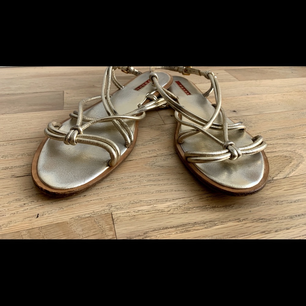 Metallic Gold Prada sandals - Picture 2 of 2